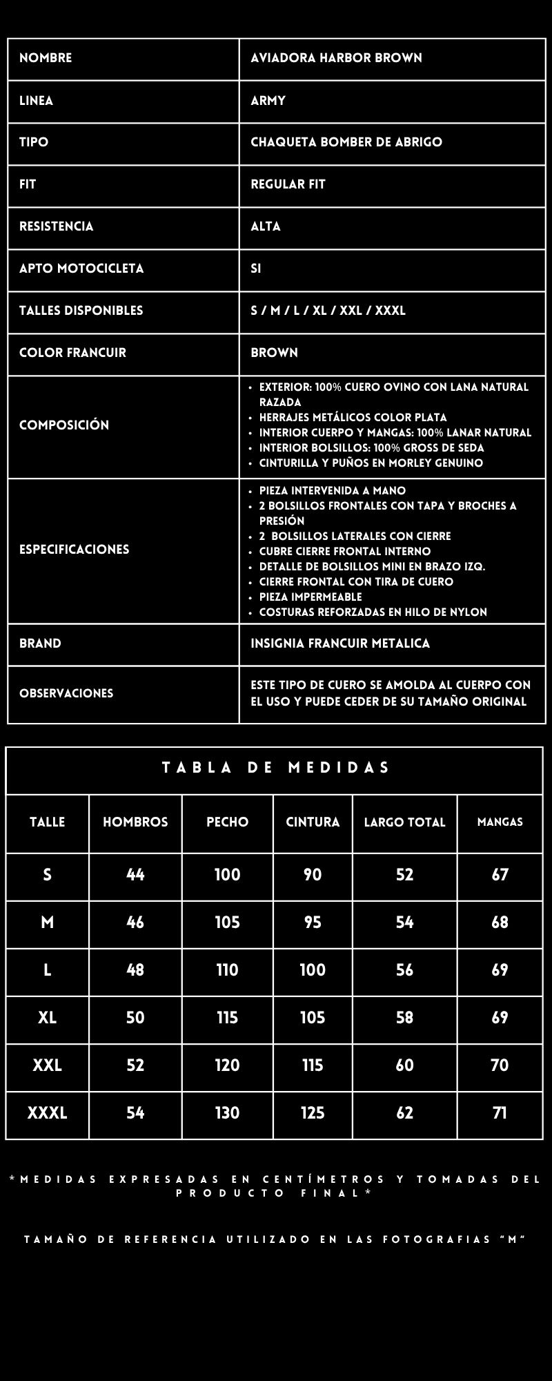 Ficha técnica abrigo Harbor Brown | FRANCUIR